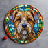 Border Terrier Circular Glass Suncatcher Worktop Saver